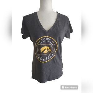 Iowa Hawkeyes V-neck tee Charcoal black Size L  Rivalry Threads